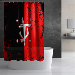 Шторка для душа Doom текстура краски, цвет: 3D-принт — фото 2