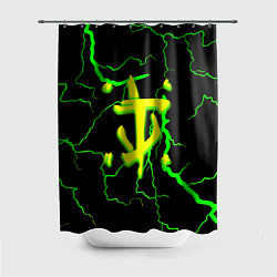 Шторка для душа Doom кислотный шторм молнии, цвет: 3D-принт