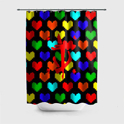 Шторка для душа Doom love pixel pattern, цвет: 3D-принт