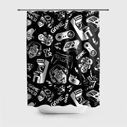 Шторка для душа Retro gamer pattern, цвет: 3D-принт