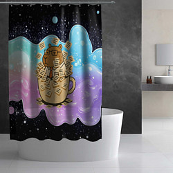 Шторка для душа Менеджер капибара в кружке в стикерах, цвет: 3D-принт — фото 2