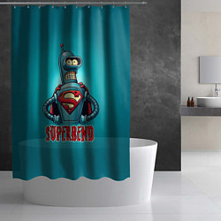 Шторка для душа Bender superman - collaboration, цвет: 3D-принт — фото 2