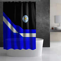 Шторка для душа Лестер Сити спорт геометрия, цвет: 3D-принт — фото 2