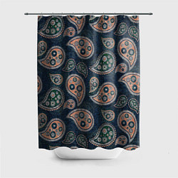 Шторка для душа Индийский деним, цвет: 3D-принт