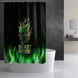 Шторка для душа Режим зверя огненный череп, цвет: 3D-принт — фото 2