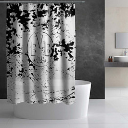 Шторка для душа Borussia черно белые краски, цвет: 3D-принт — фото 2