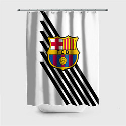 Шторка для душа Barcelona черно белые полосы, цвет: 3D-принт