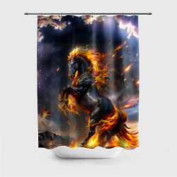 Шторка для душа Огнегривый скакун, цвет: 3D-принт
