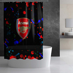 Шторка для душа Arsenal неоновые брызги красок, цвет: 3D-принт — фото 2