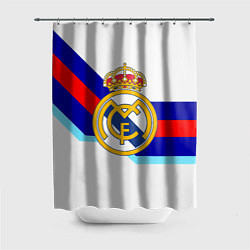 Шторка для душа Real Madrid текстура полосы, цвет: 3D-принт