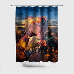 Шторка для душа Фрирен с цветами, цвет: 3D-принт