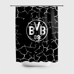 Шторка для душа Borussia черно белые, цвет: 3D-принт