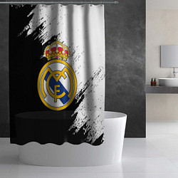Шторка для душа Real Madrid текстура штрихи, цвет: 3D-принт — фото 2