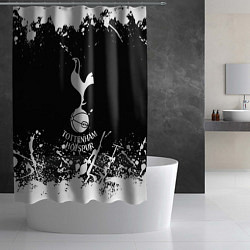 Шторка для душа Тоттенхэм Хотспур белые краски, цвет: 3D-принт — фото 2