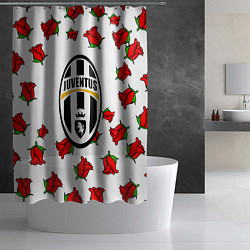 Шторка для душа Ювентус розы текстура, цвет: 3D-принт — фото 2