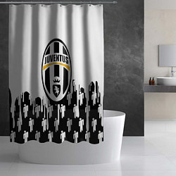 Шторка для душа Ювентус краски люди текстура, цвет: 3D-принт — фото 2