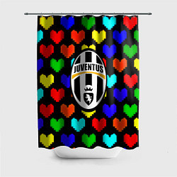 Шторка для душа Ювентус сердце паттерн, цвет: 3D-принт