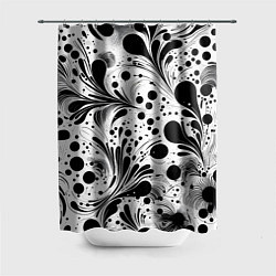 Шторка для душа Кляксы и растения - нейроарт паттерн, цвет: 3D-принт
