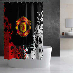 Шторка для душа Манчестер Юнайтед краски абстрактные, цвет: 3D-принт — фото 2