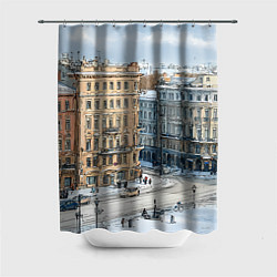 Шторка для душа Зимняя улица Питера, цвет: 3D-принт
