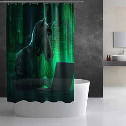 Шторка для душа Конь хакер, цвет: 3D-принт — фото 2