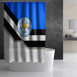 Шторка для душа Лестер сити геометрия полосы, цвет: 3D-принт — фото 2