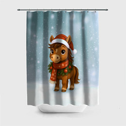 Шторка для душа Милый конек, цвет: 3D-принт
