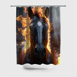 Шторка для душа Лошадь с огнем, цвет: 3D-принт