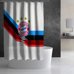 Шторка для душа Бавария Мюнхен геометрия спорт, цвет: 3D-принт — фото 2