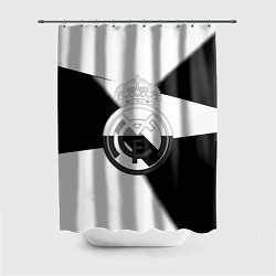 Шторка для душа Реал Мадрид геометрия полосы, цвет: 3D-принт