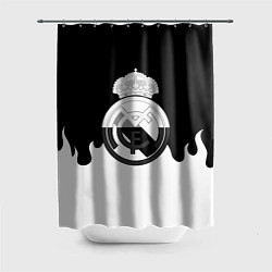 Шторка для душа Реал Мадрид огонь белый, цвет: 3D-принт