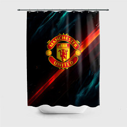 Шторка для душа Манчестер Юнайтед абстракция, цвет: 3D-принт