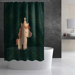 Шторка для душа Милая лошадка с колпаком, цвет: 3D-принт — фото 2