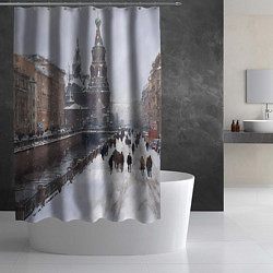 Шторка для душа Санкт-Петербург зима, цвет: 3D-принт — фото 2
