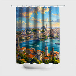 Шторка для душа Сплетение эпох над Босфором, цвет: 3D-принт