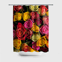 Шторка для душа Ассорти из роз, цвет: 3D-принт