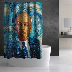 Шторка для душа Ленин Ван Гога, цвет: 3D-принт — фото 2