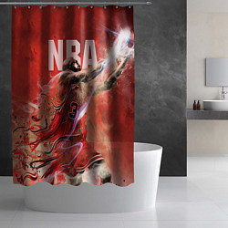 Шторка для душа Спорт NBA, цвет: 3D-принт — фото 2