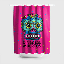 Шторка для душа Мексиканский череп, цвет: 3D-принт
