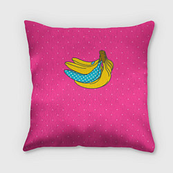 Подушка квадратная Банан 2, цвет: 3D-принт