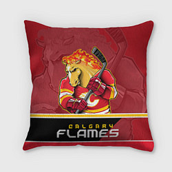 Подушка квадратная Calgary Flames, цвет: 3D-принт