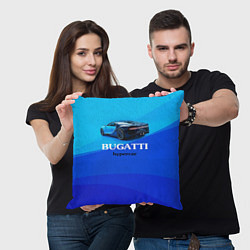 Подушка квадратная Bugatti hypercar, цвет: 3D-принт — фото 2
