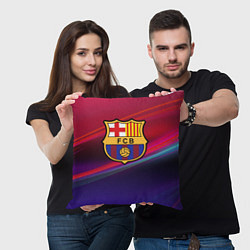 Подушка квадратная ФК Барселона, цвет: 3D-принт — фото 2