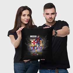 Подушка квадратная Messi FCB, цвет: 3D-принт — фото 2