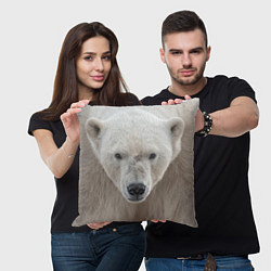 Подушка квадратная Белый медведь, цвет: 3D-принт — фото 2