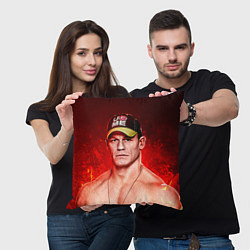 Подушка квадратная John Cena: Flame, цвет: 3D-принт — фото 2