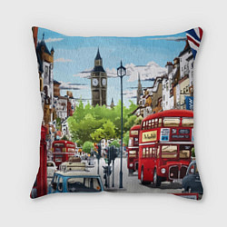 Подушка квадратная Улицы Лондона -Big Ben, цвет: 3D-принт