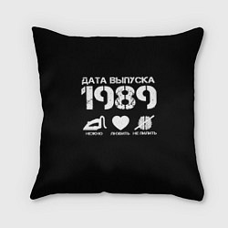 Подушка квадратная Дата выпуска 1989, цвет: 3D-принт