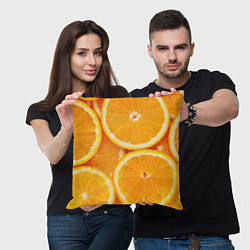 Подушка квадратная Апельсинка, цвет: 3D-принт — фото 2