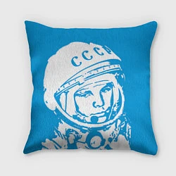Подушка квадратная Гагарин: CCCP, цвет: 3D-принт